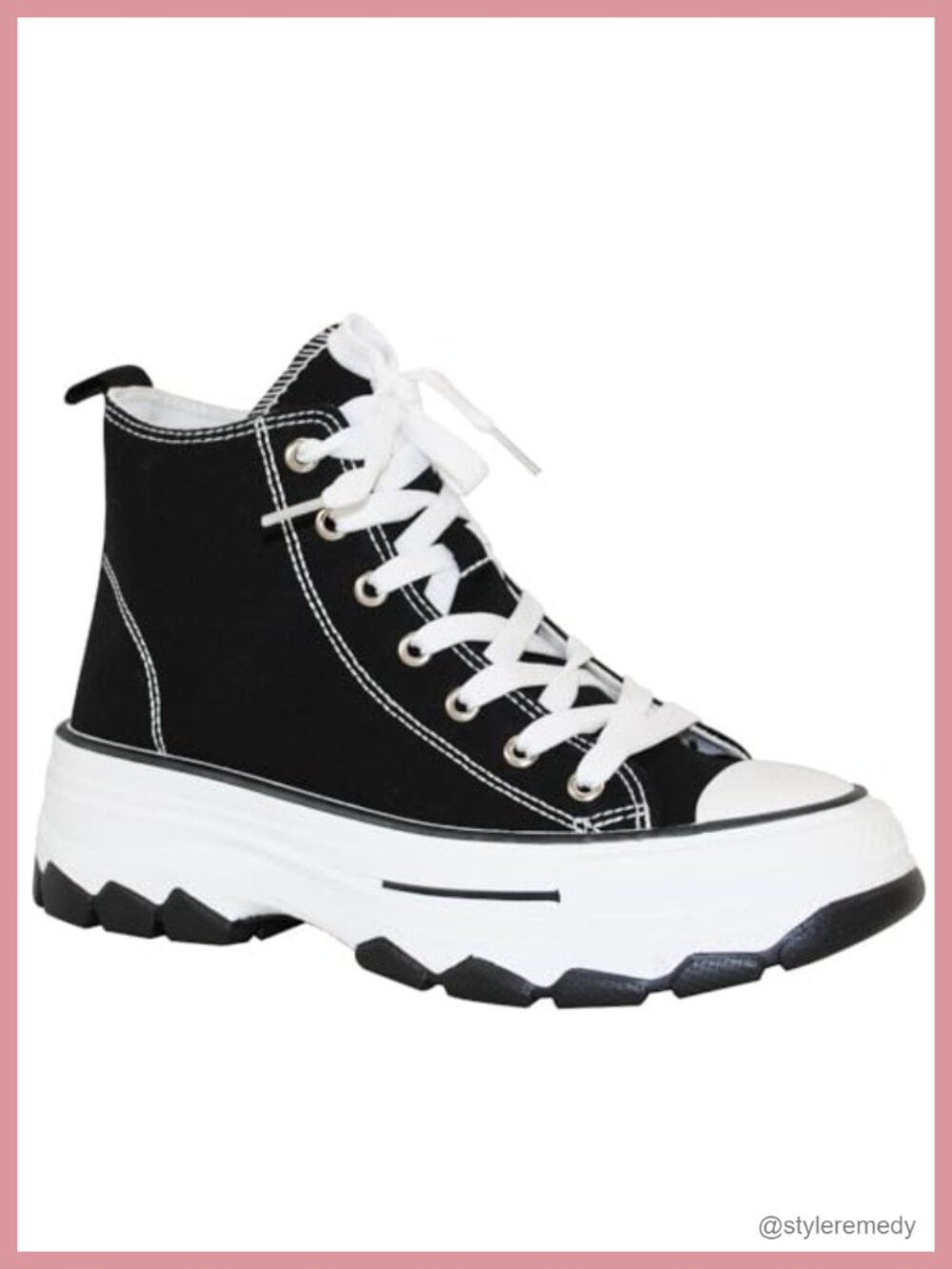 Rhinestone High Top Canvas Platform Lace Up Sneakers